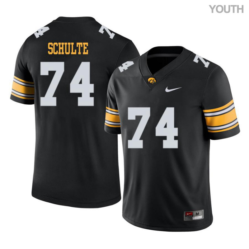 Youth Iowa Hawkeyes NCAA #74 Austin Schulte Black Authentic Nike Alumni Stitched College Football Jersey BY34H66TV